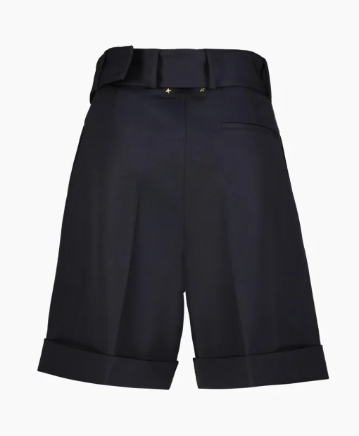 Dames Golden Goose Broeken*Korte Broek Golden W's Short Compact Gabardine Woo Donker Blauw