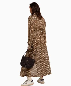 Dames Golden Goose Jurken*Midi Jurk Golden W's Chemisier Leopard Print Fil C Beige