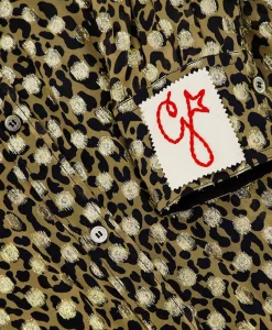 Dames Golden Goose Jurken*Midi Jurk Golden W's Chemisier Leopard Print Fil C Beige