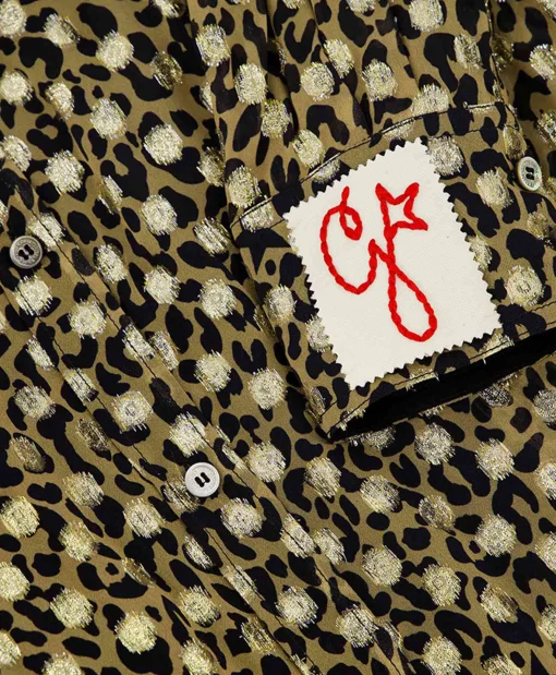 Dames Golden Goose Jurken*Midi Jurk Golden W's Chemisier Leopard Print Fil C Beige