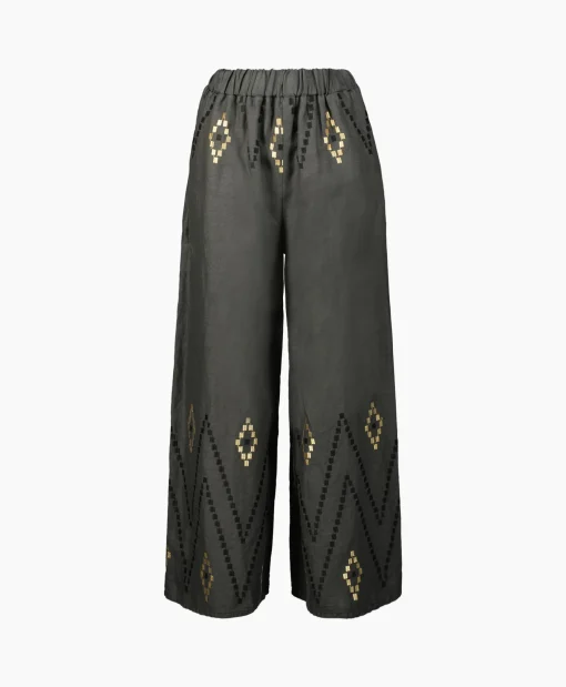 Dames Greek Archaic Kori Broeken*Pantalon Zig Zag Elastic Waist Khaki