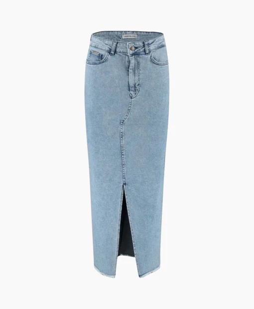 Dames Harper & Yve Rokken*Harper & Yve Midi Rok Yve-Sk Licht Blauw