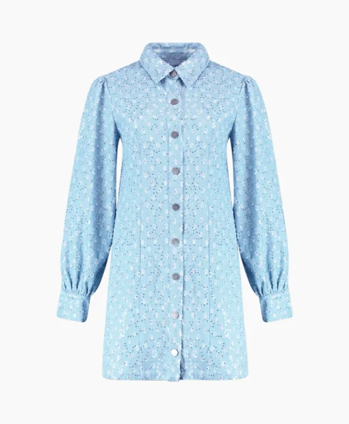 Dames Harper & Yve Jurken*Harper & Yve Mini Jurk Flo-Dr Licht Blauw