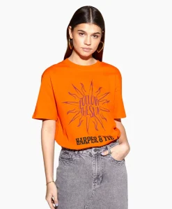 Dames Harper & Yve T-Shirts & Tops*Harper & Yve T-Shirt Korte Mouw Followthesun-Ss Oranje