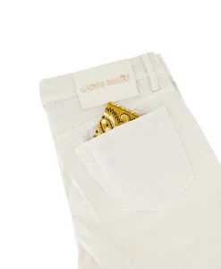 Heren Jacob Cohen Broeken*Broek Bard Off White