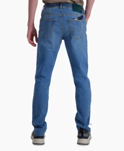 Heren Jacob Cohen Broeken*Jeans 5 Pkt Slim Fit Bard Midden Blauw