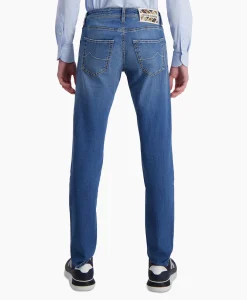 Heren Jacob Cohen Broeken*Jeans 5 Pkt Super Slim Fit Nick Donker Blauw