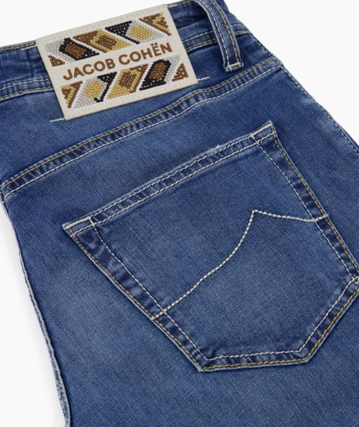 Heren Jacob Cohen Broeken*Jeans 5 Pkt Super Slim Fit Nick Donker Blauw