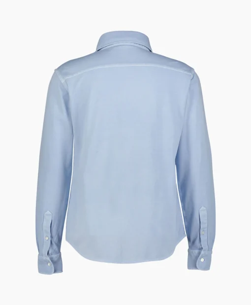 Heren Jacob Cohen Overhemden*Overhemd M/L Piquet Con Ricamo Licht Blauw