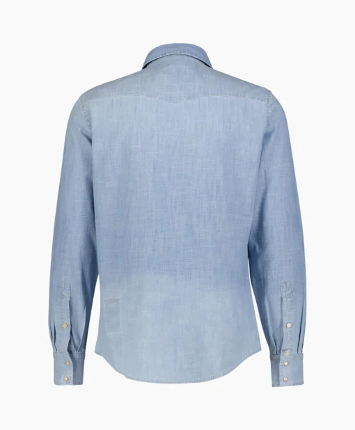 Heren Jacob Cohen Overhemden*Overhemd Western Blauw