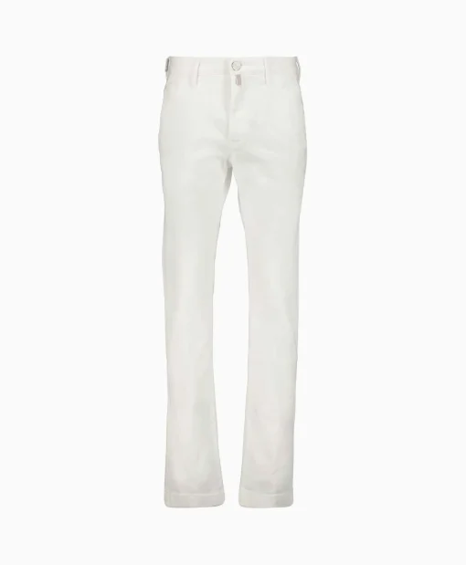 Heren Jacob Cohen Broeken*Pantalon Slim Fit Bobby Off White