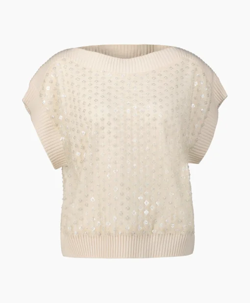 Dames Liu Jo Truien*Spencer Maglia Chiusa M/C Ecru