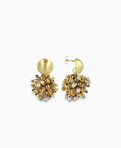 Dames Lott. Gioielli Sieraden*Oorbellen Ce Gb Globe S Double Stones Grijs