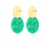 Dames Lott. Gioielli Sieraden*Oorbellen Closed Oval S Midden Groen