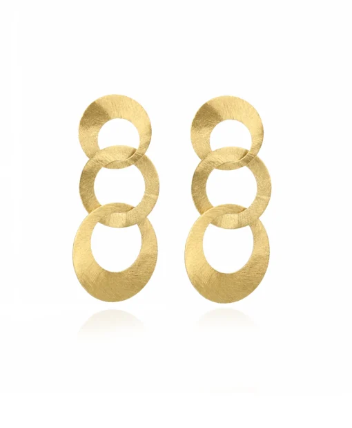 Dames Lott. Gioielli Sieraden*Oorbellen Triple Round L Goud