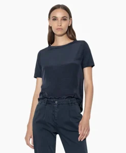 Dames Luisa Cerano T-Shirts & Tops*T-Shirt Korte Mouw 398117/7600-0 Donker Blauw
