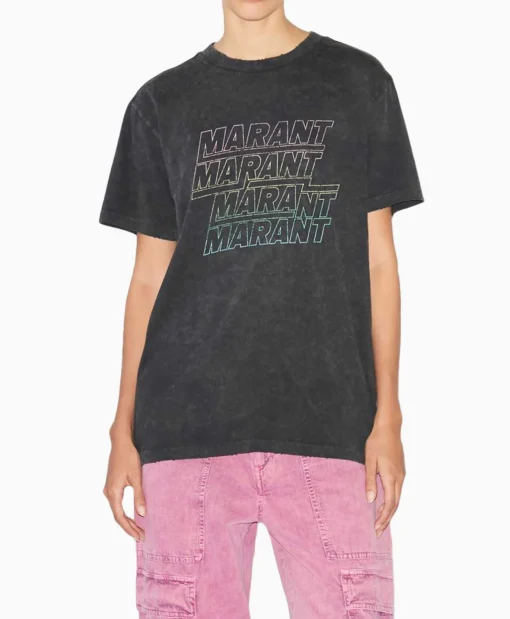 Dames Marant Étoile T-Shirts & Tops*Marant Etoile T-Shirt Korte Mouw Ziliani-Ga Zwart
