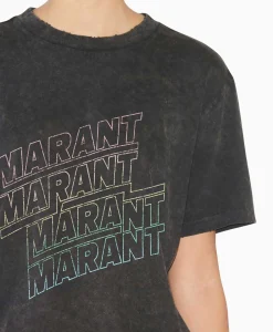 Dames Marant Étoile T-Shirts & Tops*Marant Etoile T-Shirt Korte Mouw Ziliani-Ga Zwart