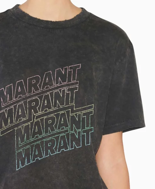 Dames Marant Étoile T-Shirts & Tops*Marant Etoile T-Shirt Korte Mouw Ziliani-Ga Zwart