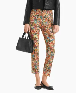 Dames Marc Cain Pants Broeken*Bloemenbroek Wp 81.11 J17 Rood
