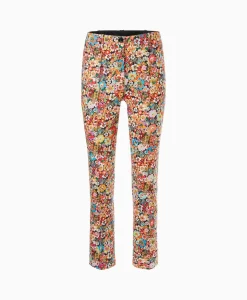 Dames Marc Cain Pants Broeken*Bloemenbroek Wp 81.11 J17 Rood