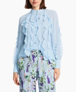 Dames Marccain Collectie Blouses*Blouse Wc 51.27 W44 Licht Blauw
