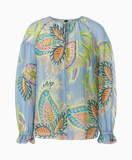 Dames Marccain Collectie Blouses*Blouse Wc 51.33 W74 Licht Blauw