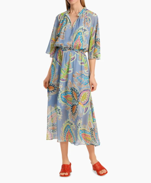 Dames Marccain Collectie Bruiloftskleding*Jurk Wc 21.52 W74 Licht Blauw