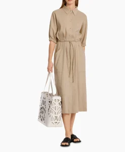 Dames Marccain Collectie Bruiloftskleding*Jurk Wc 21.48 W47 Beige