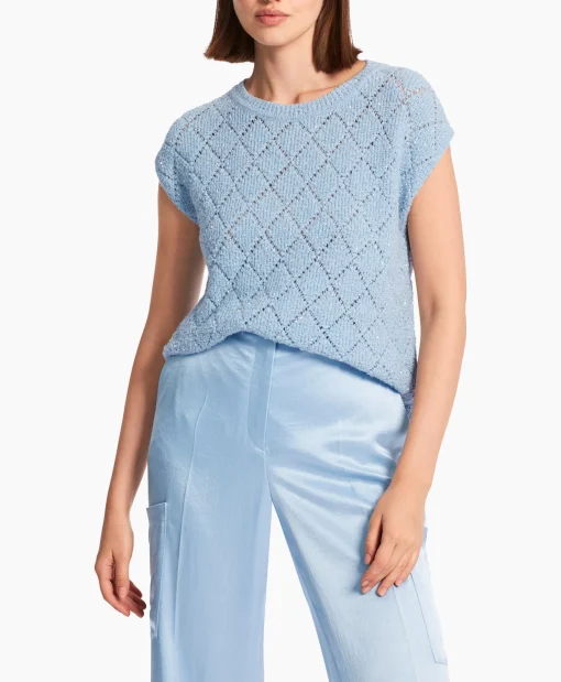 Dames Marccain Collectie T-Shirts & Tops*Top Wc 42.01 M25 Licht Blauw