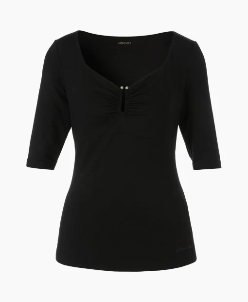 Dames Marccain Collectie T-Shirts & Tops*T-Shirt Wc 48.57 J33 Zwart