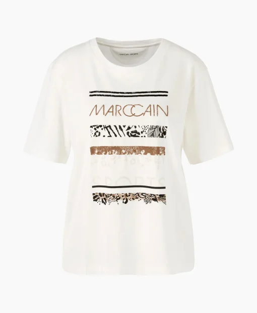 Dames Marccain Sport T-Shirts & Tops*T-Shirt Ws 48.21 J58 Off White