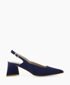 Dames Natan Schoenen Pumps*Pump Stretch Morelli 9 Blu Scuro Blauw