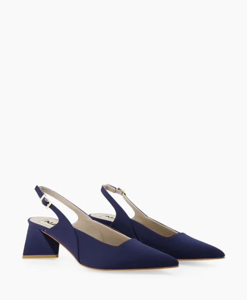 Dames Natan Schoenen Pumps*Pump Stretch Morelli 9 Blu Scuro Blauw