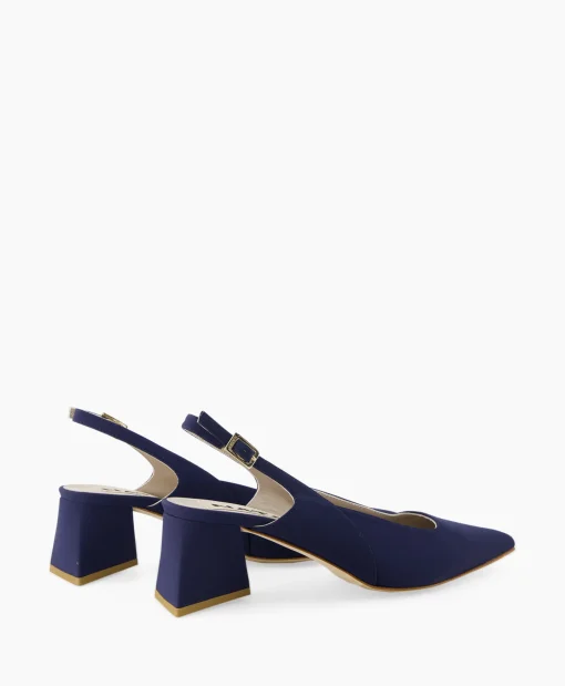 Dames Natan Schoenen Pumps*Pump Stretch Morelli 9 Blu Scuro Blauw