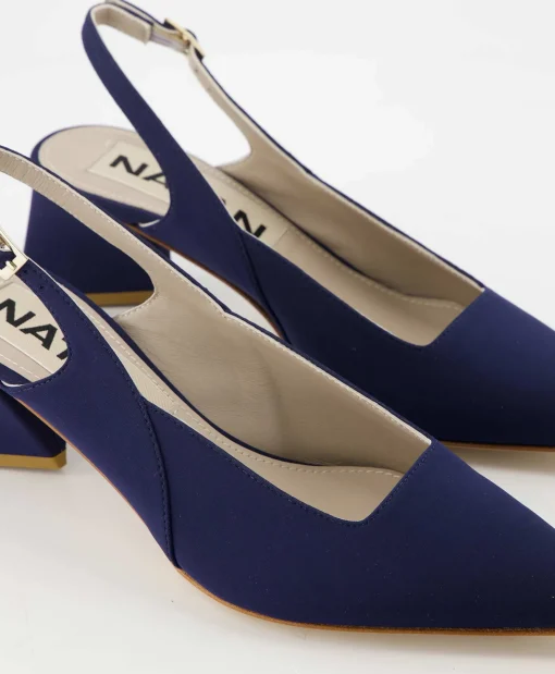 Dames Natan Schoenen Pumps*Pump Stretch Morelli 9 Blu Scuro Blauw