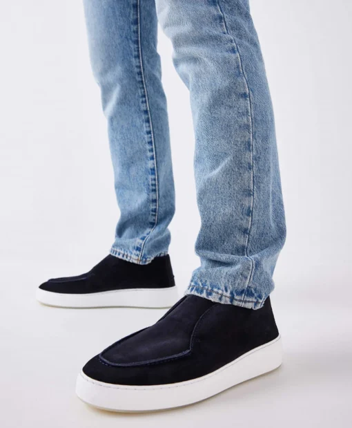 Heren Nubikk Instappers*Loafer Jiro Suo Donker Blauw