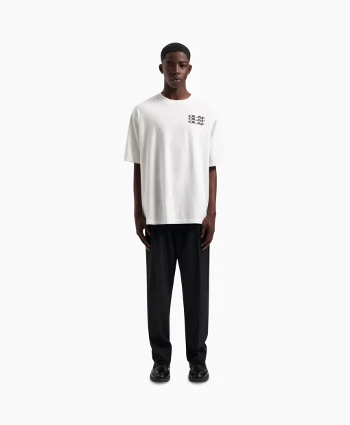 Heren Olaf Hussein T-Shirts*T-Shirt Blur Logo Wit