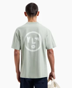 Heren Olaf Hussein T-Shirts*T-Shirt Korte Mouw Pixelated Face Groen