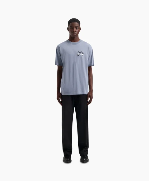Heren Olaf Hussein T-Shirts*T-Shirt Transit Tee Blauw