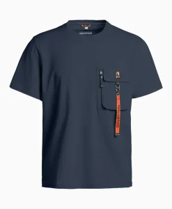 Heren Parajumpers T-Shirts*T-Shirt Korte Mouw Mojave Donker Blauw