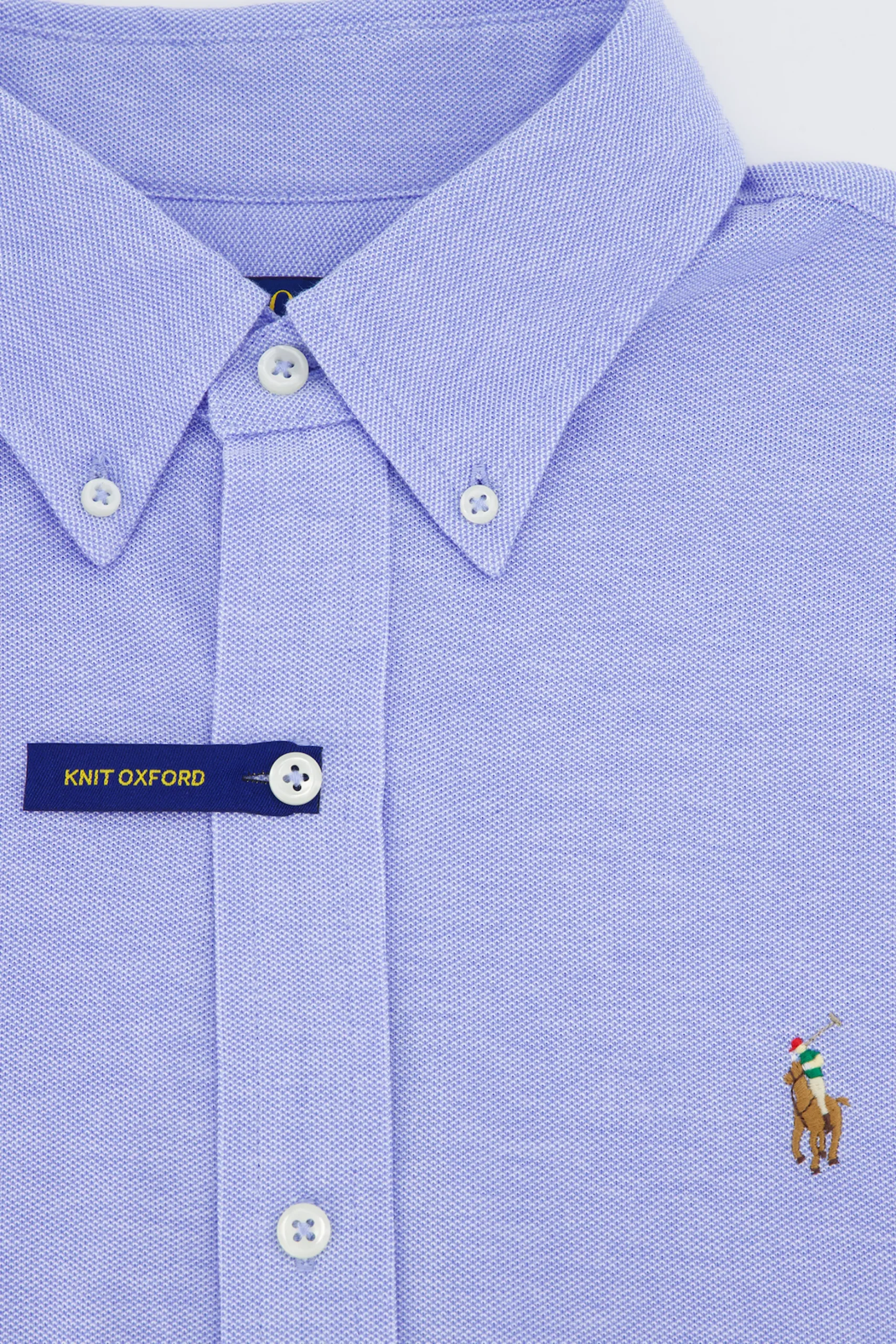 Heren Ralph Lauren Overhemden*Overhemd Oxford Mesh Licht Blauw