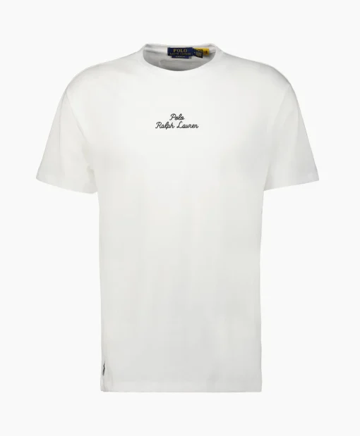 Heren Ralph Lauren T-Shirts*T-Shirt Korte Mouw Jersey Mid Logo Wit
