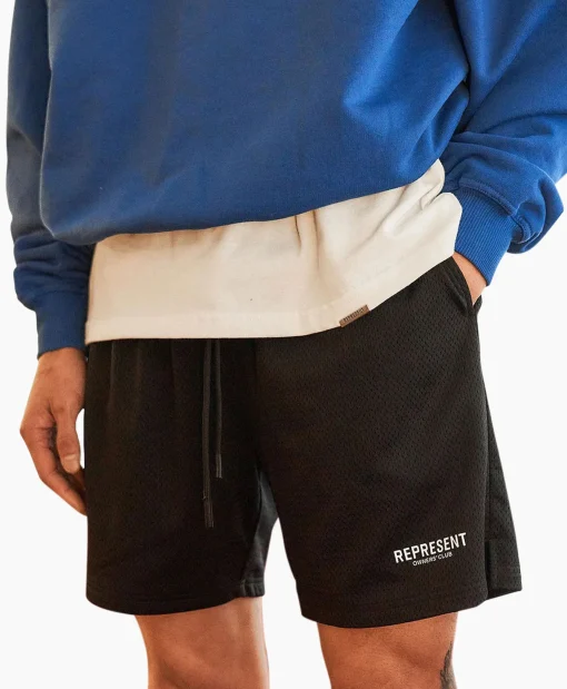 Heren Represent Broeken*Korte Broek Owners Club Mesh Zwart