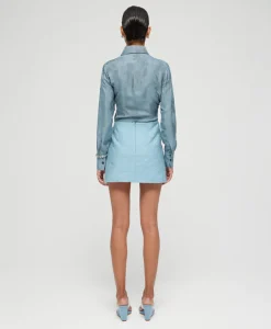 Dames Róhe Rokken*Rohe Minirok Short Jacquard Skirt Blauw