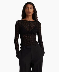 Dames Róhe T-Shirts & Tops*Rohe Top Lace Zwart