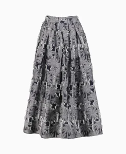 Dames Sara Roka Rokken*Midi Rok Divonne Grijs