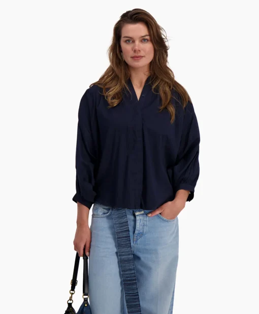 Dames Sea Me Happy Blouses*Blouse Balloon Donker Blauw