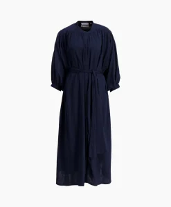 Dames Sea Me Happy Jurken*Maxi Jurk Balloon Long Double Layered Donker Blauw