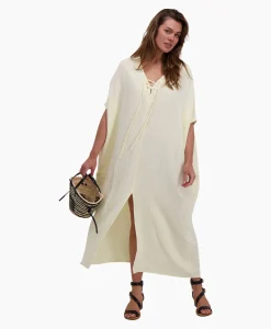 Dames Sea Me Happy Jurken*Maxi Jurk Monoi Bamboo Licht Geel